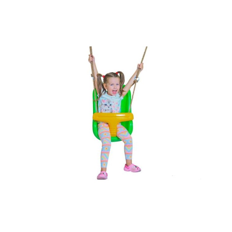 Asiento De Bebe Masgames Deluxe Verde Y Amarillo._1