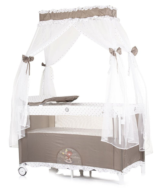 Cuna De Viaje Con Dosel Y Cambiador Palace Bear Beige_0
