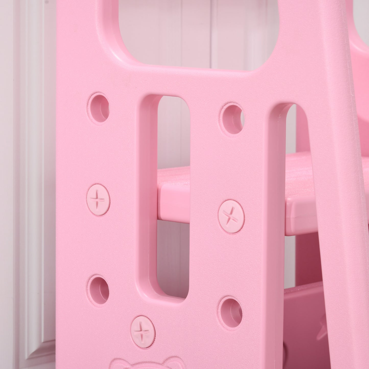 Homcom Torre De Aprendizaje Para Niños Con Altura Ajustable 47x47x90 Cm Rosa_4