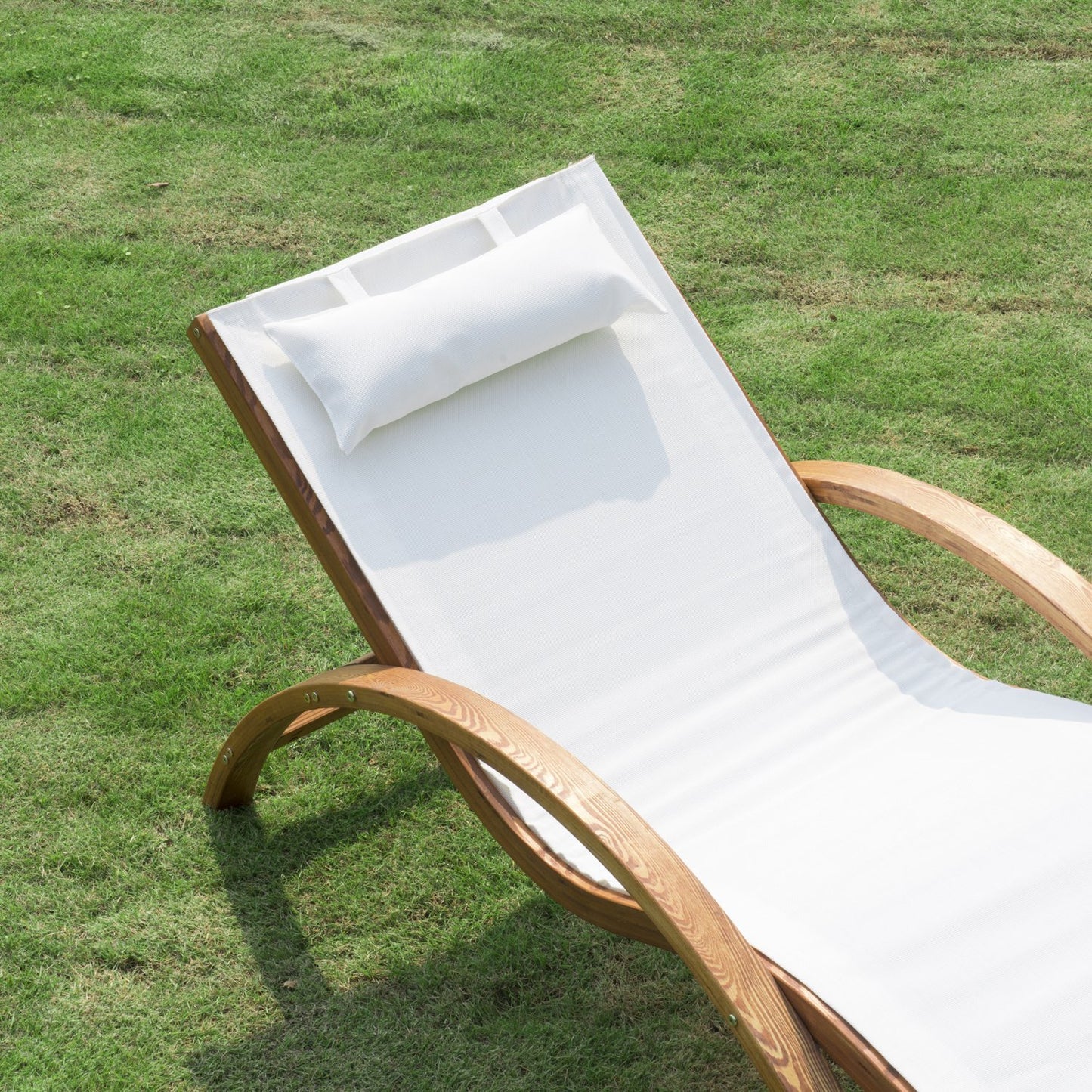 Outsunny Tumbona Tipo Hamaca Jardín Terraza Piscina O Patio 165x72x70cm Blanco_3