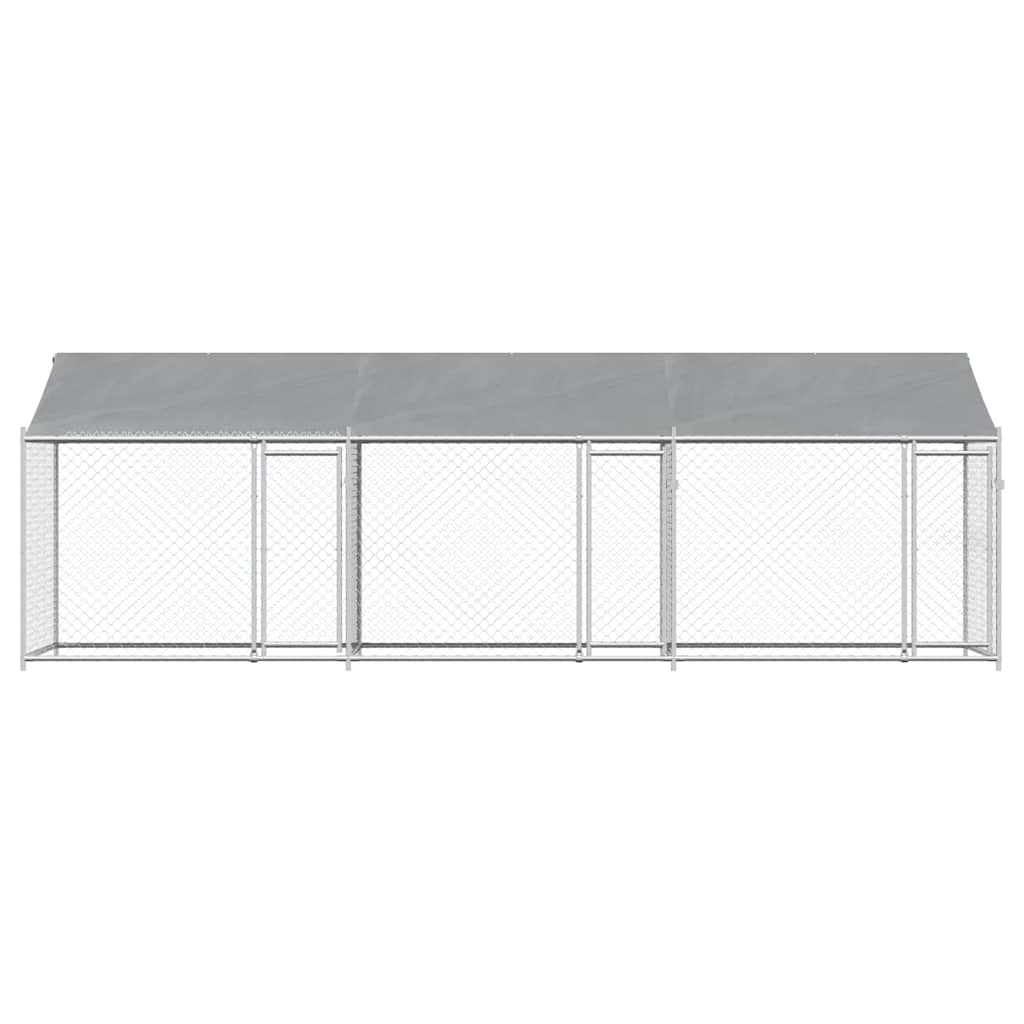 Jaula De Perros Techo Y Puertas Acero Galvanizado Gris 6x2x2 M_3