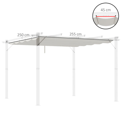 Cubierta Para Pérgola Outsunny Tela Poliéster Crema 250x255x6 Cm_2