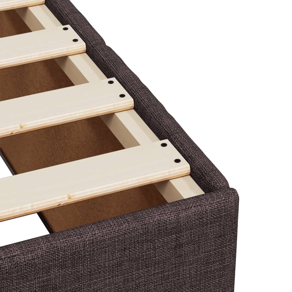 Cama Box Spring Con Colchón Tela Marrón Oscuro 120x200 Cm / Vetonek_3