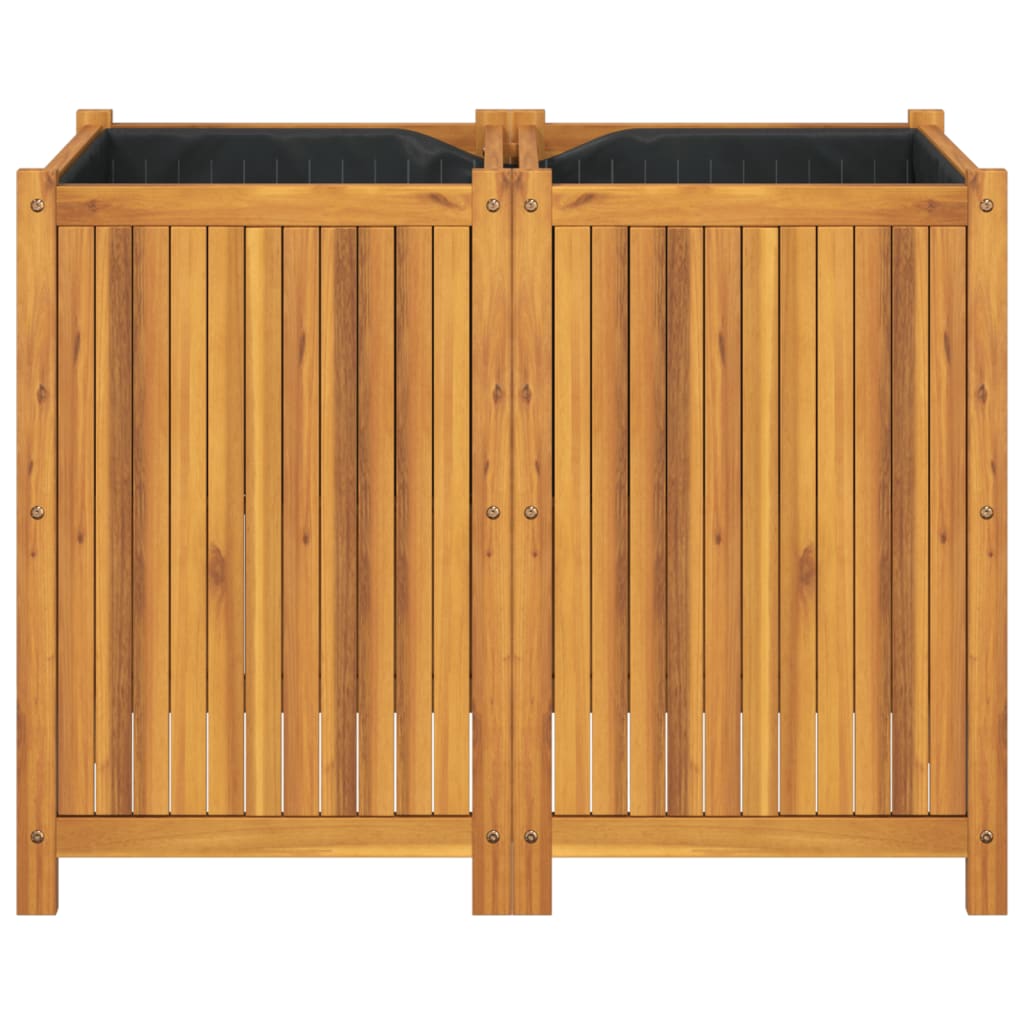 Jardinera Con Forro Madera Maciza De Acacia 100x50x75 Cm_3
