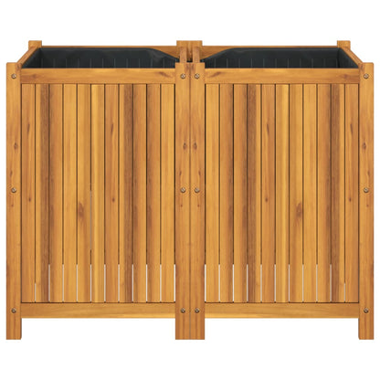 Jardinera Con Forro Madera Maciza De Acacia 100x50x75 Cm_3