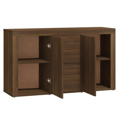 Aparador De Madera Contrachapada Marrón Roble 120x36x69 Cm / Vetonek_1