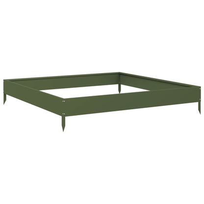 Arriate De Acero Verde Oliva 100x100x18,5 Cm_0