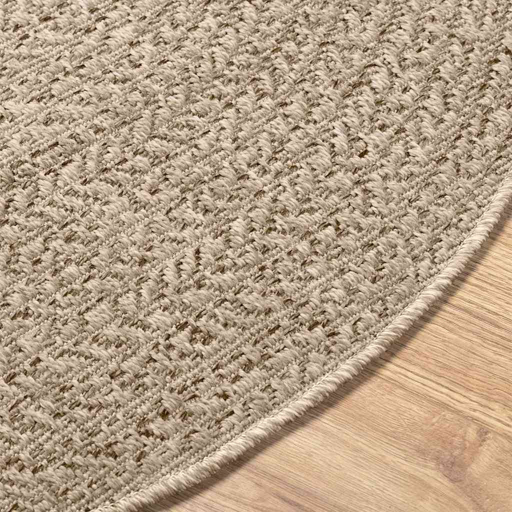 Vidaxl Alfombra Zizur Aspecto Yute Interior/exterior Beige Ø 90 Cm_4