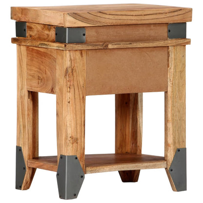 Mesita De Noche De Madera Maciza De Acacia 40x30x51 Cm_1