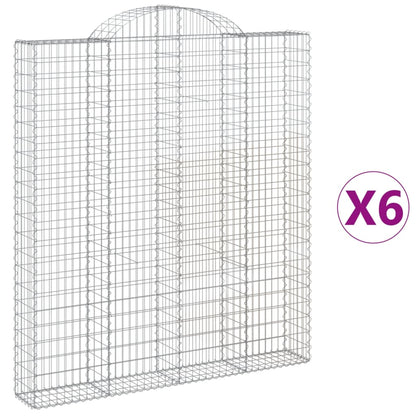 Cestas De Gaviones 6 Uds Forma De Arco Hierro 200x30x220/240 Cm_0