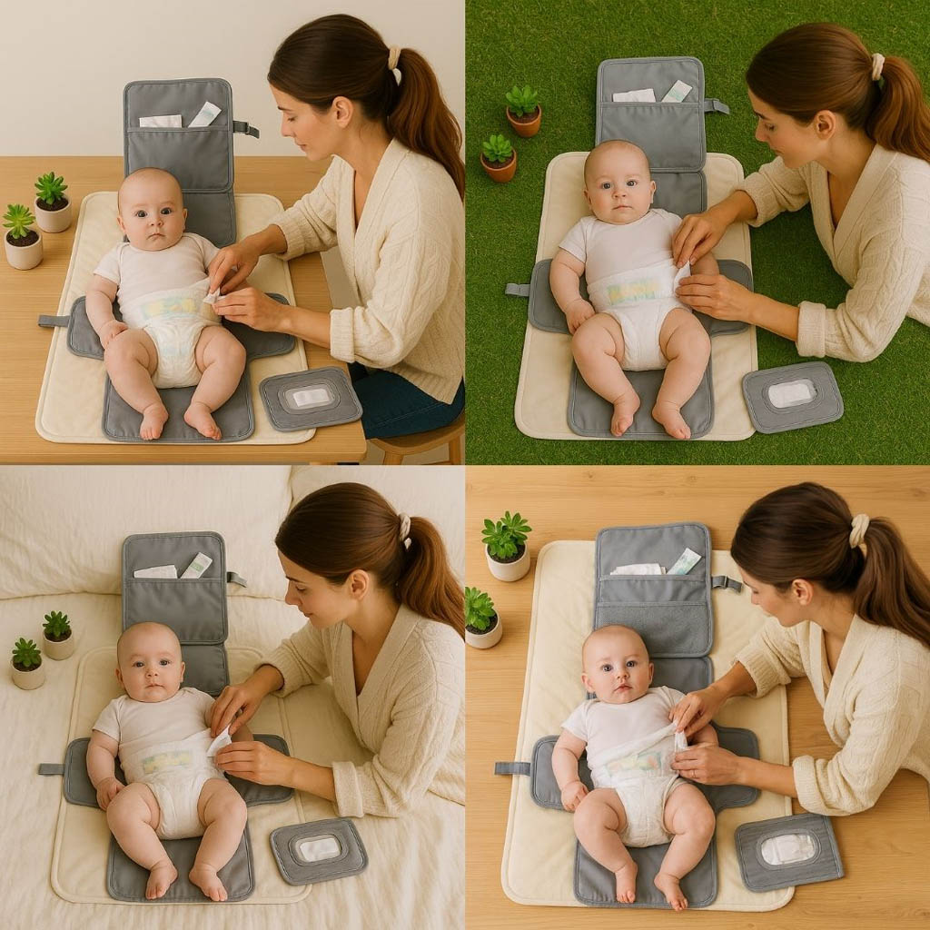 Bathby | Cambiador Portátil Y Plegable Para Bebé, Color Gris_5