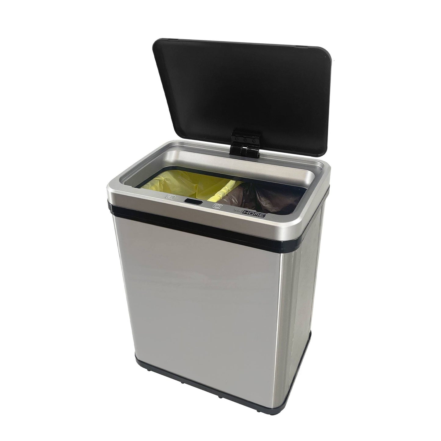 Cubo Reciclaje 15l+15l Sin Patas Apertura Auto Gris_0