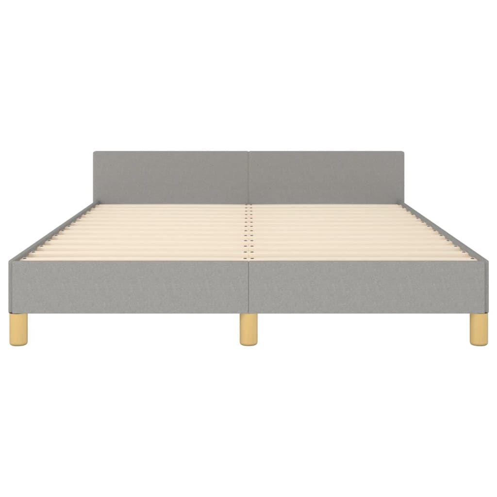 Estructura De Cama Con Cabecero De Tela Gris Claro 140x190 Cm / Vetonek_3