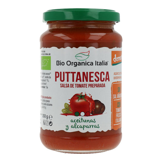 Molho de tomate biológico Puttanesca com azeitonas e alcaparras Demeter Organica Italia 325 ml