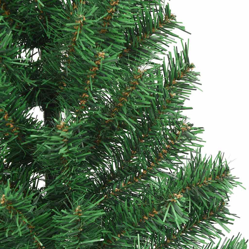Vidaxl Medio Árbol De Navidad Artificial Con Soporte Pvc Verde 210 Cm_5