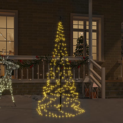 Vidaxl Árbol De Navidad En Asta De Bandera 200 Led Blanco Cálido 180cm_1