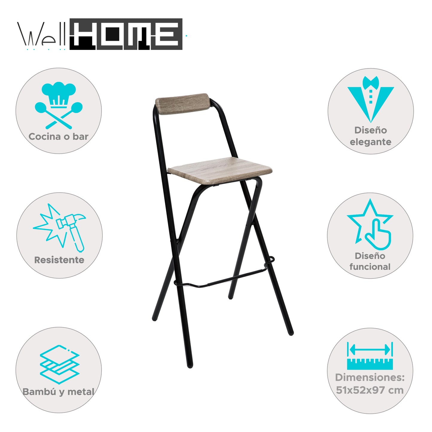 Well Home - Taburete De Bar Louna Color Arena_1