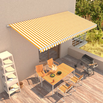 Vidaxl Toldo Automático Retráctil Amarillo Y Blanco 600x300 Cm_1