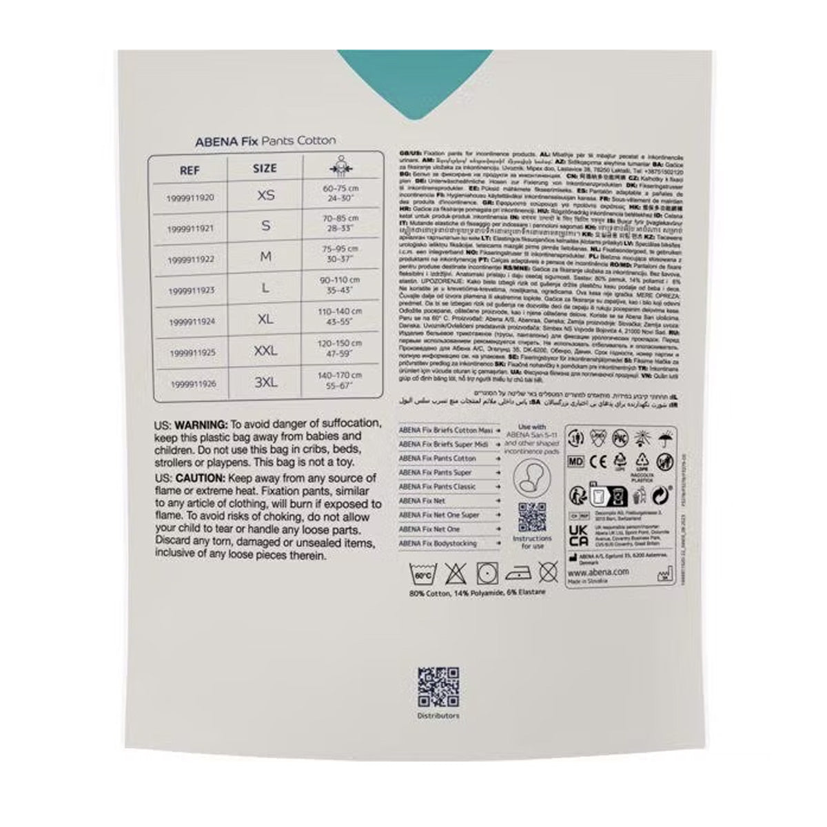Calças Fixas Algodão Abena Tamanho Lm 3 unidades