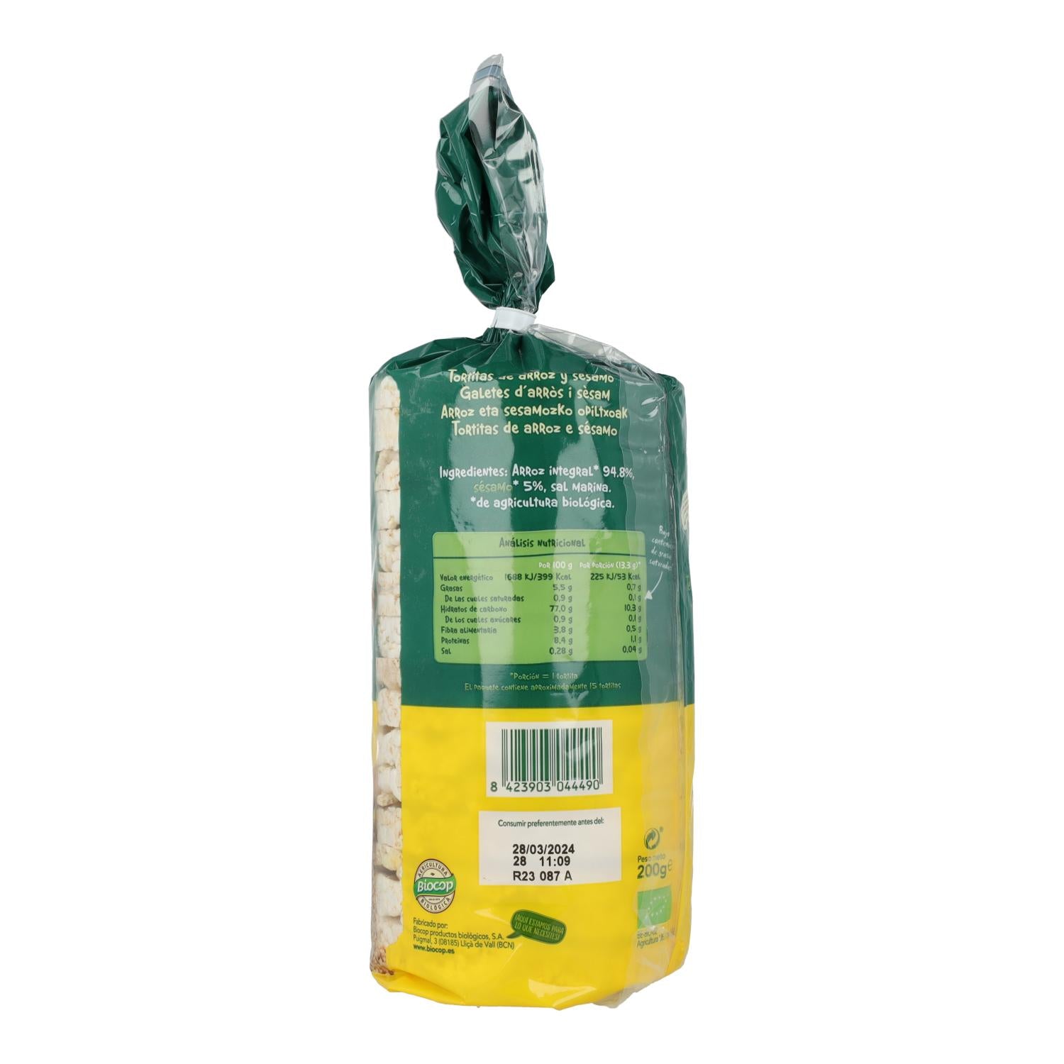 Panquecas de arroz com sementes de sésamo Biocop 200 g