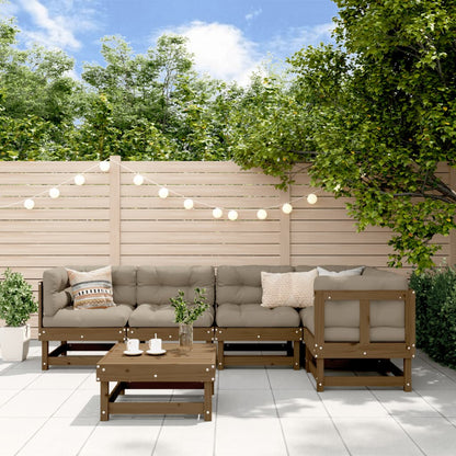 Vidaxl Juego Muebles De Jardín 6 Piezas Madera Maciza Pino Marrón Miel_1