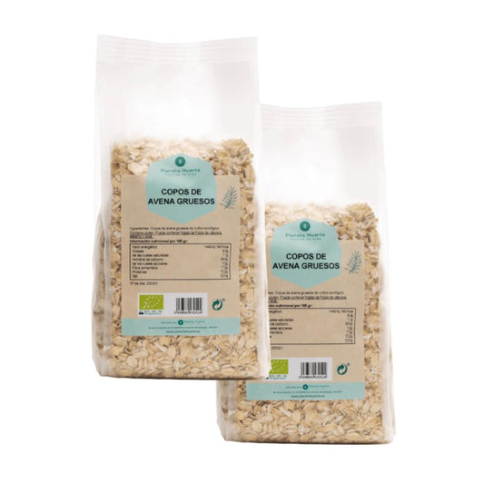 Embalagem de 2 flocos de aveia integral grossa ECO Planeta Huerto 500 g