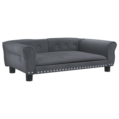 Cama Para Perros De Terciopelo Gris Oscuro 95x55x30 Cm / Vetonek_1