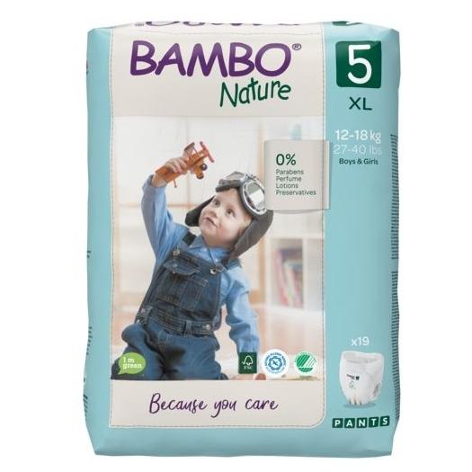 Fralda Calça T5 (12-18Kg) Bambo Nature 19 unidades
