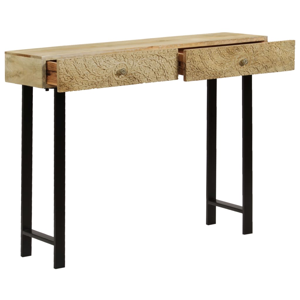 Mesa Consola De Madera Maciza De Mango 102x30x79 Cm_3