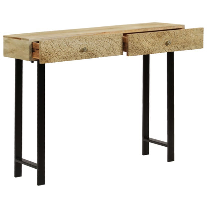 Mesa Consola De Madera Maciza De Mango 102x30x79 Cm_3