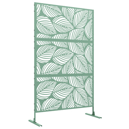 Outsunny Biombo Exterior Con 3 Piezas Patrón De Hoja Grande 122x45x198cm Verde_0