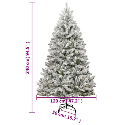 Vidaxl Árbol De Navidad Artificial Con Bisagras 300 Led Y Bolas 240 Cm_2