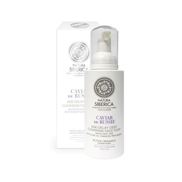 Sabonete Facial Antienvelhecimento de Limpeza Profunda Natura Siberica com Caviar Russo de Copenhaga, 175 ml