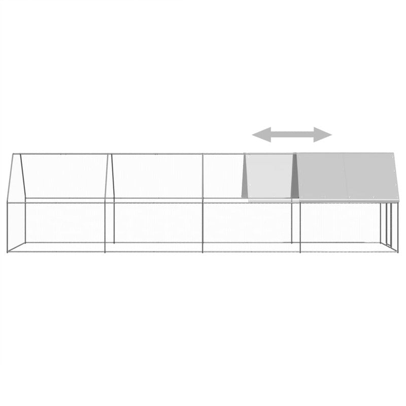 Vidaxl Jaula Gallinero De Acero Galvanizado 2x8x2 M_3