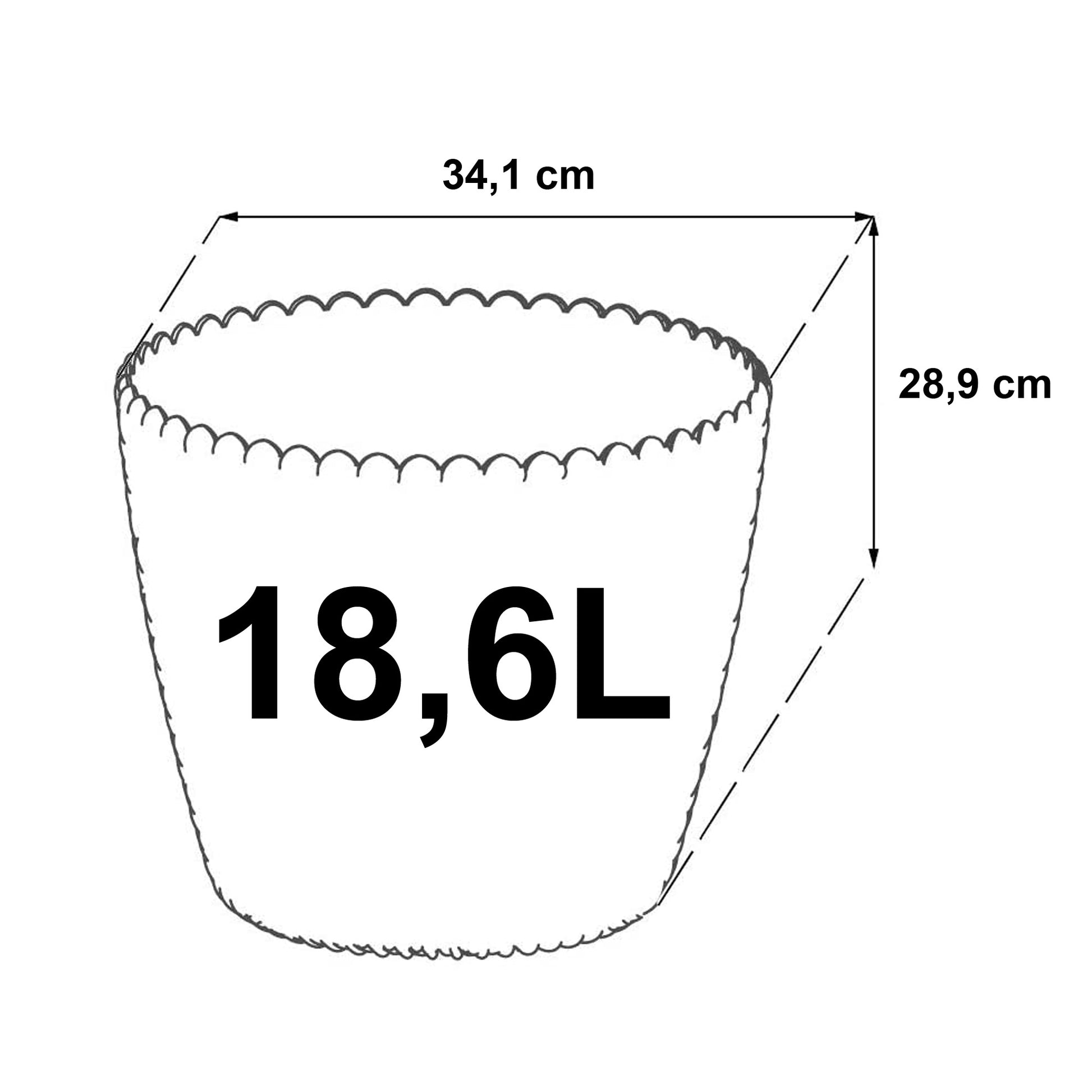 Maceta Redonda 18,6l Prosperplast Splofy De Plastico En Color Mocca, Ø34,1 X 28,9 Cm