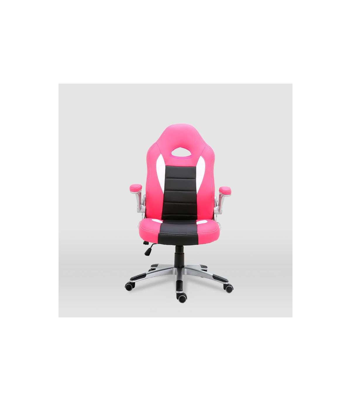 Silla De Escritorio Victoria En Rosa Y Negro. Alto: 112-120, Ancho: 70, Fondo: 51_4