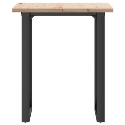 Mesa De Comedor Marco O Madera Maciza Pino Y Acero 60x60x75,5cm_2