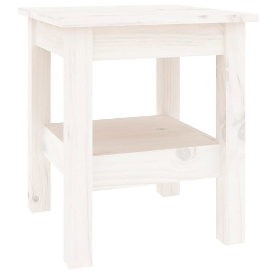 Mesa De Centro De Madera Maciza De Pino Blanco 35x35x40 Cm_0