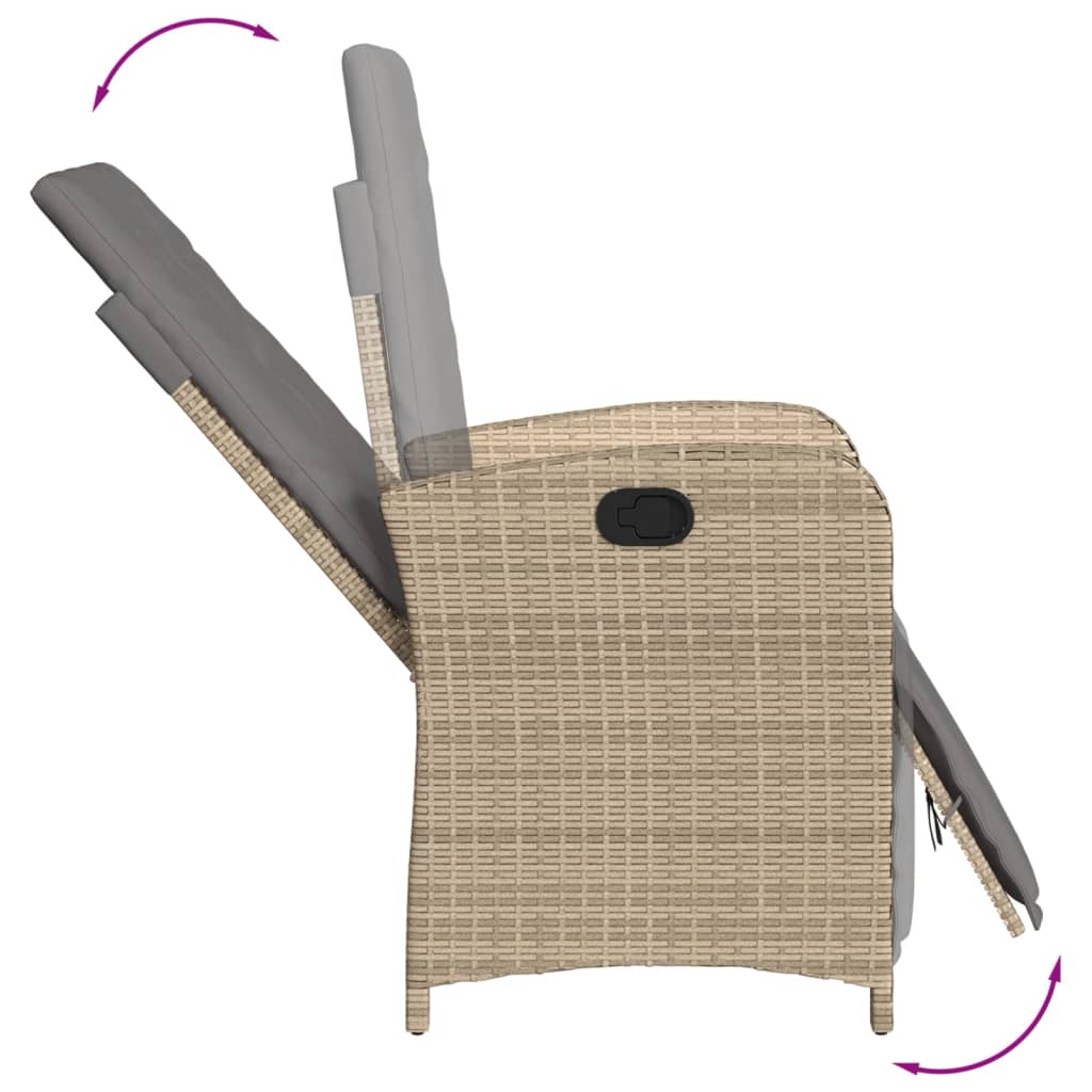 Sillas Y Mesita De Jardín 3 Piezas Ratán Sintético Cojín Beige / Vetonek_3