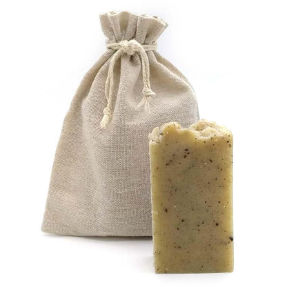 Jabón Natural Avena Y Coco 90g En Bolsa Regalo De Yute - Piel Mixta - Exfolia Pieles Sensibles - Cara, Manos Y Cuerpo_1