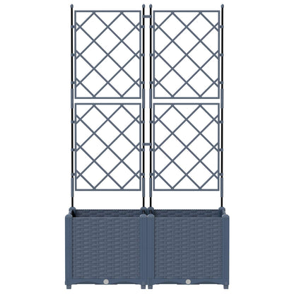 Macetero De Jardín 2 Uds. Gris 80 X 40 X 143 Cm Pp_3