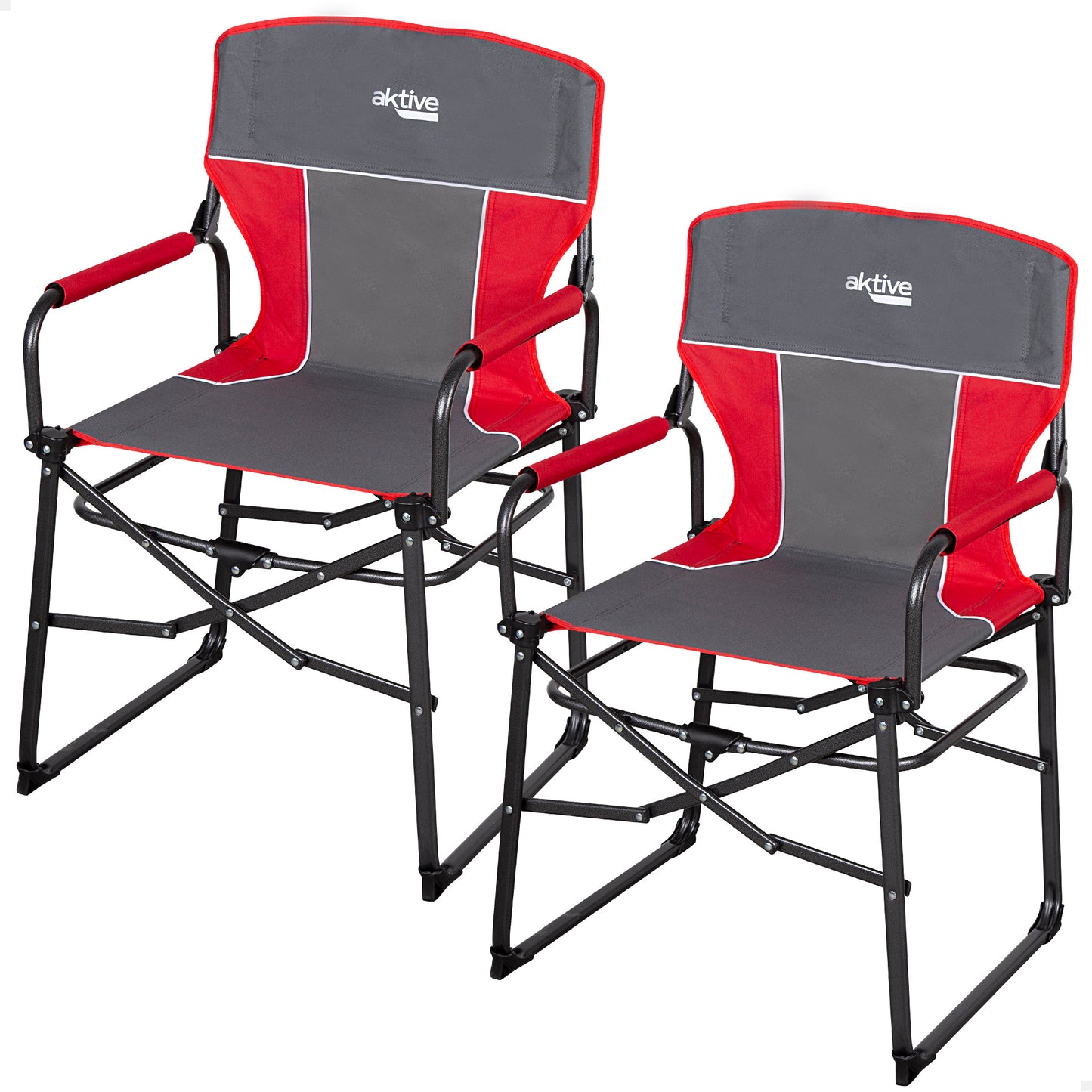 Pack 2 Sillas Plegables Camping Antivuelco C/plegado Compacto Gris Aktive_0