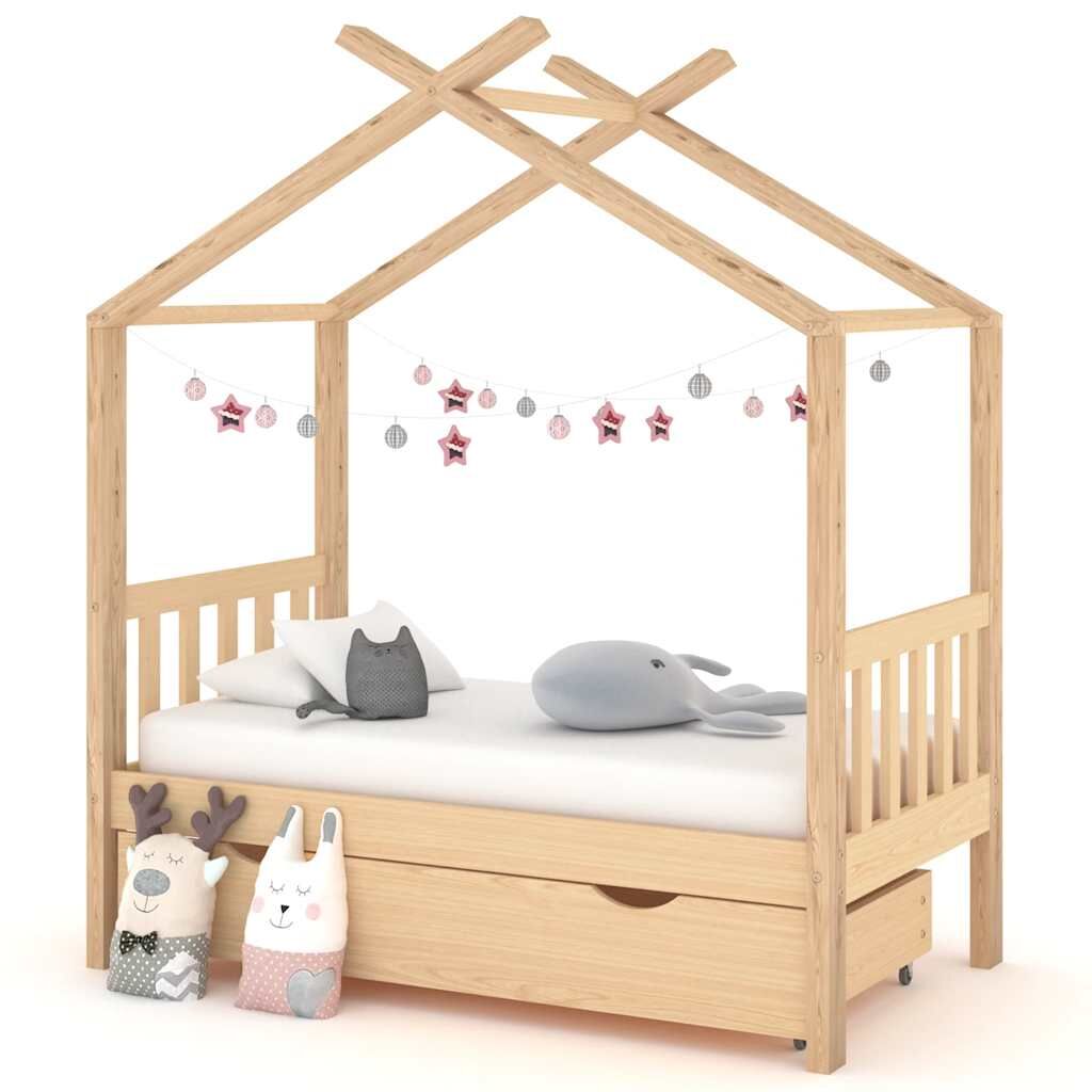 Vidaxl Estructura De Cama Infantil Con Cajón Madera De Pino 70x140 Cm_1