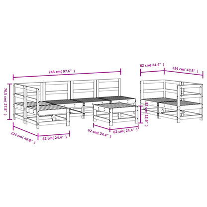 Vidaxl Juego De Muebles De Jardín 8 Pzas Madera Maciza Abeto Douglas_2