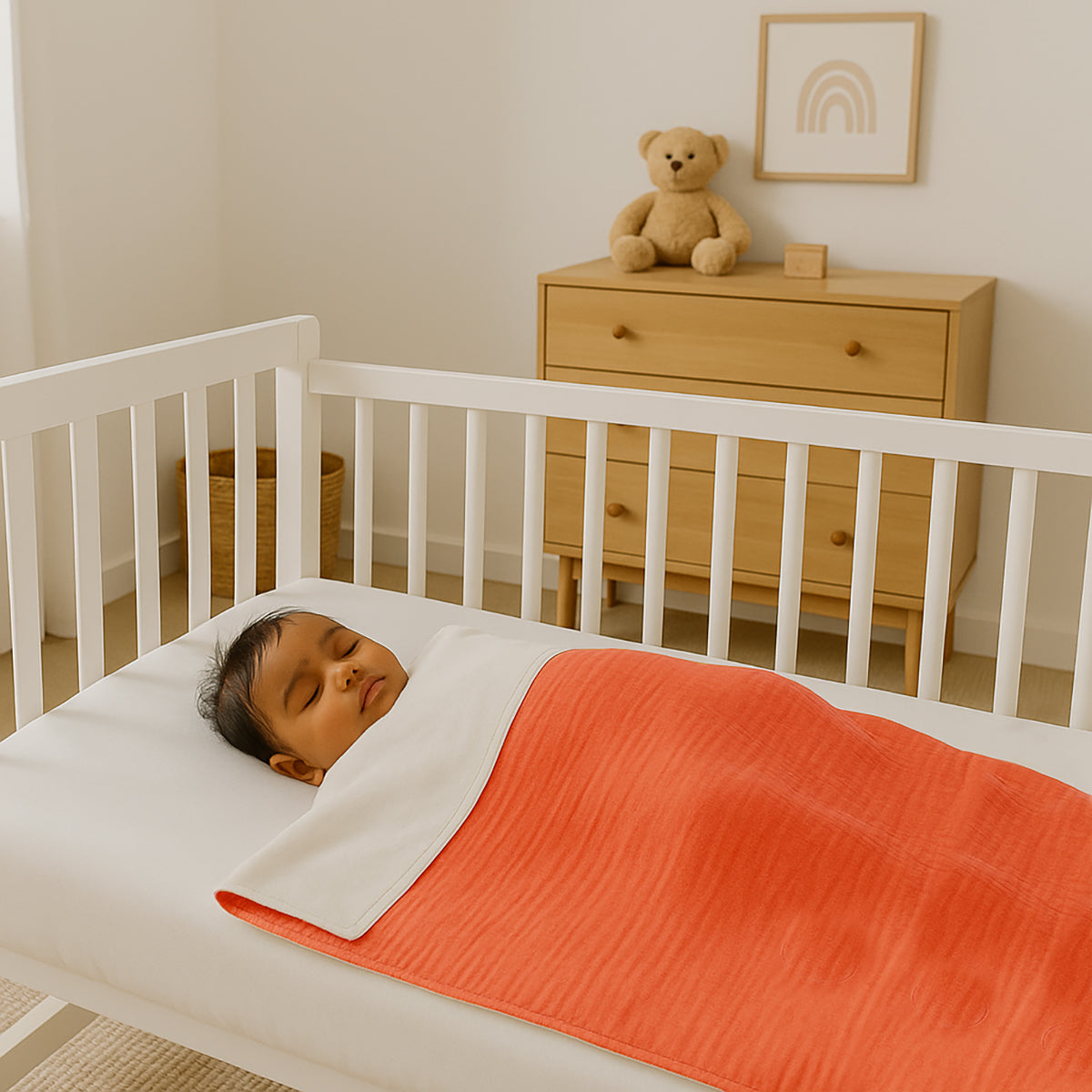 Manta De Algodón Orgánico Rex Blanco Y Fresa_1