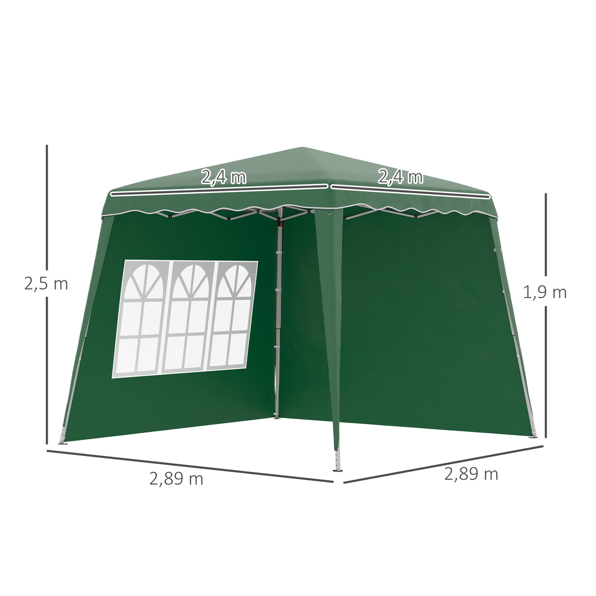 Carpa Plegable Outsunny 240x240x250 Cm Verde_2