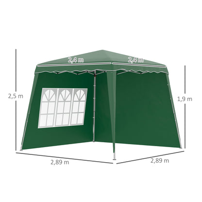 Carpa Plegable Outsunny 240x240x250 Cm Verde_2
