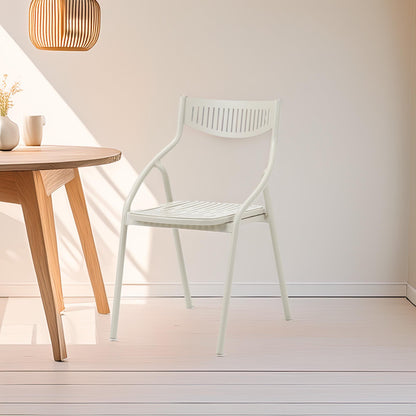 Silla Alba Blanca De Aluminio - Moderna Y Duradera 60x55x95cm - Well Home_2