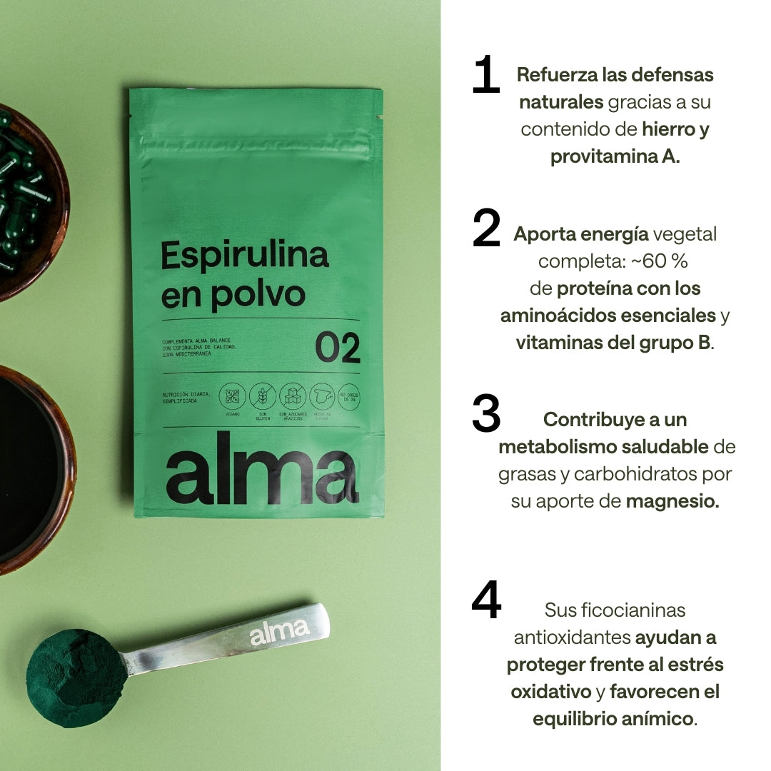 Alma® Espirulina En Polvo 116 G | 100% Pura (ingrediente Único) | Vegana, Sin Gluten Y Sin Azúcares Añadidos_4