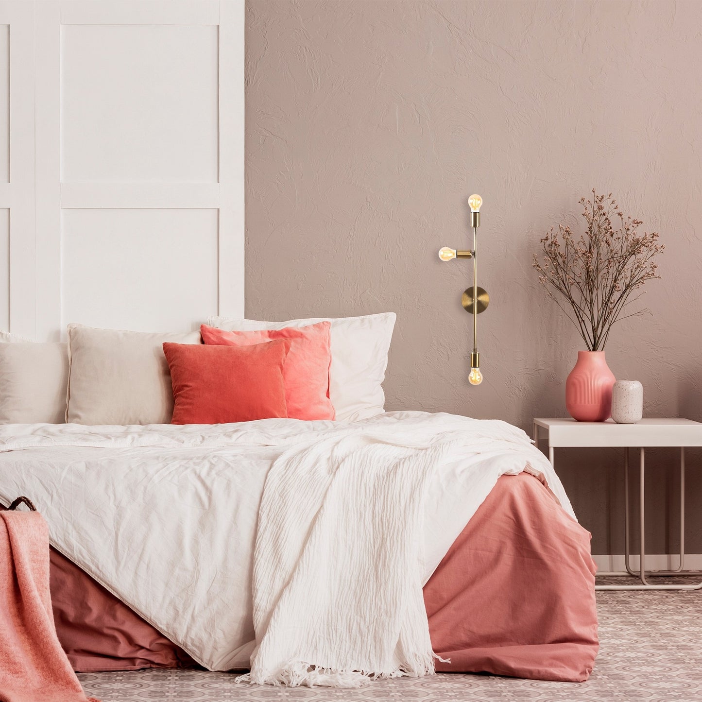 Aplique De Pared, Metal , Vintage, 15x15x65, Casquillo 3 X E 27 Max 40 W